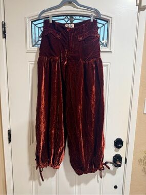Free people red velvet pants women